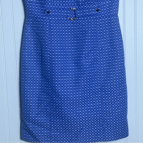 Chelsea Rose blue textured sleeveless sheath knee length dress size 12 Business - Picture 3 of 7